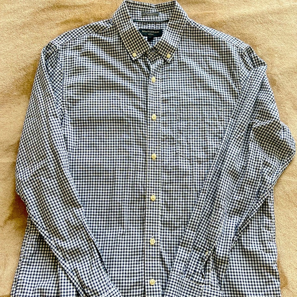 Men's Banana Republic Oxford - Untucked Fit Size L